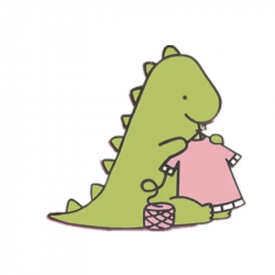 Значок Динозавр-мама вяжет
