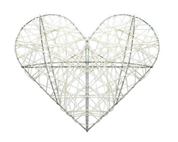 Декоративное сердечко на металл. каркасе белое арт. 370132